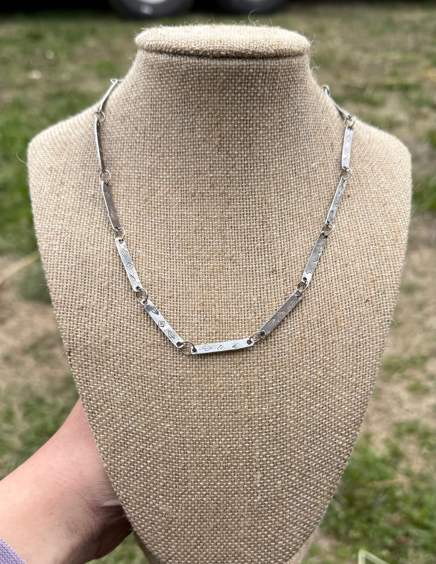 Stamped Barb Necklace
