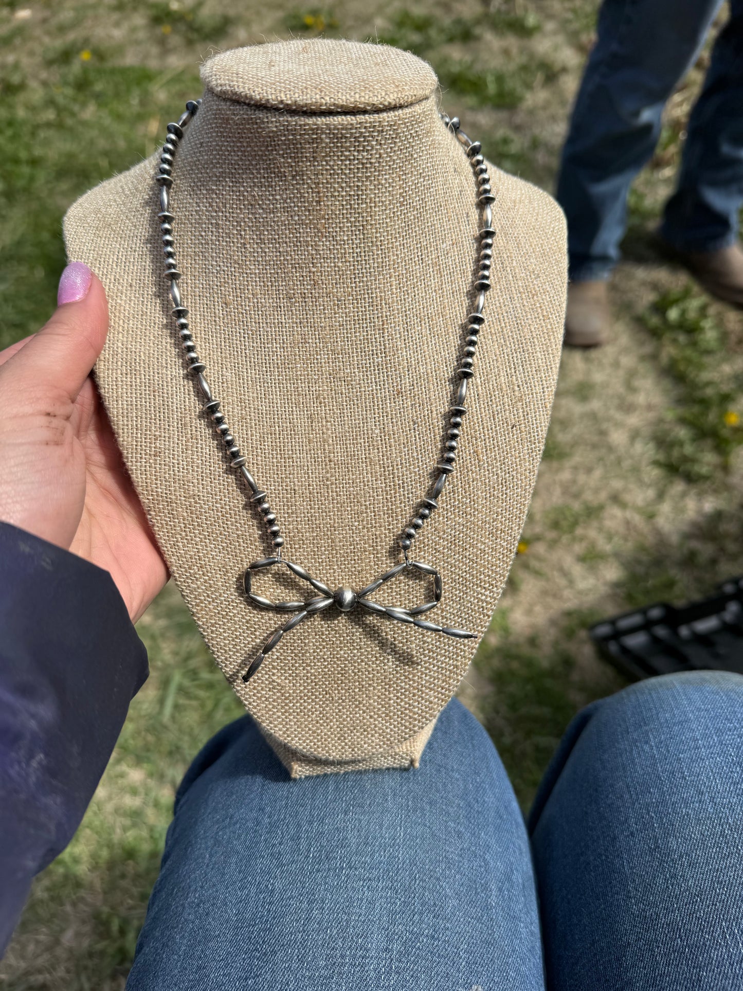 Mini Torpedo Bead Navajo Pearl Necklace