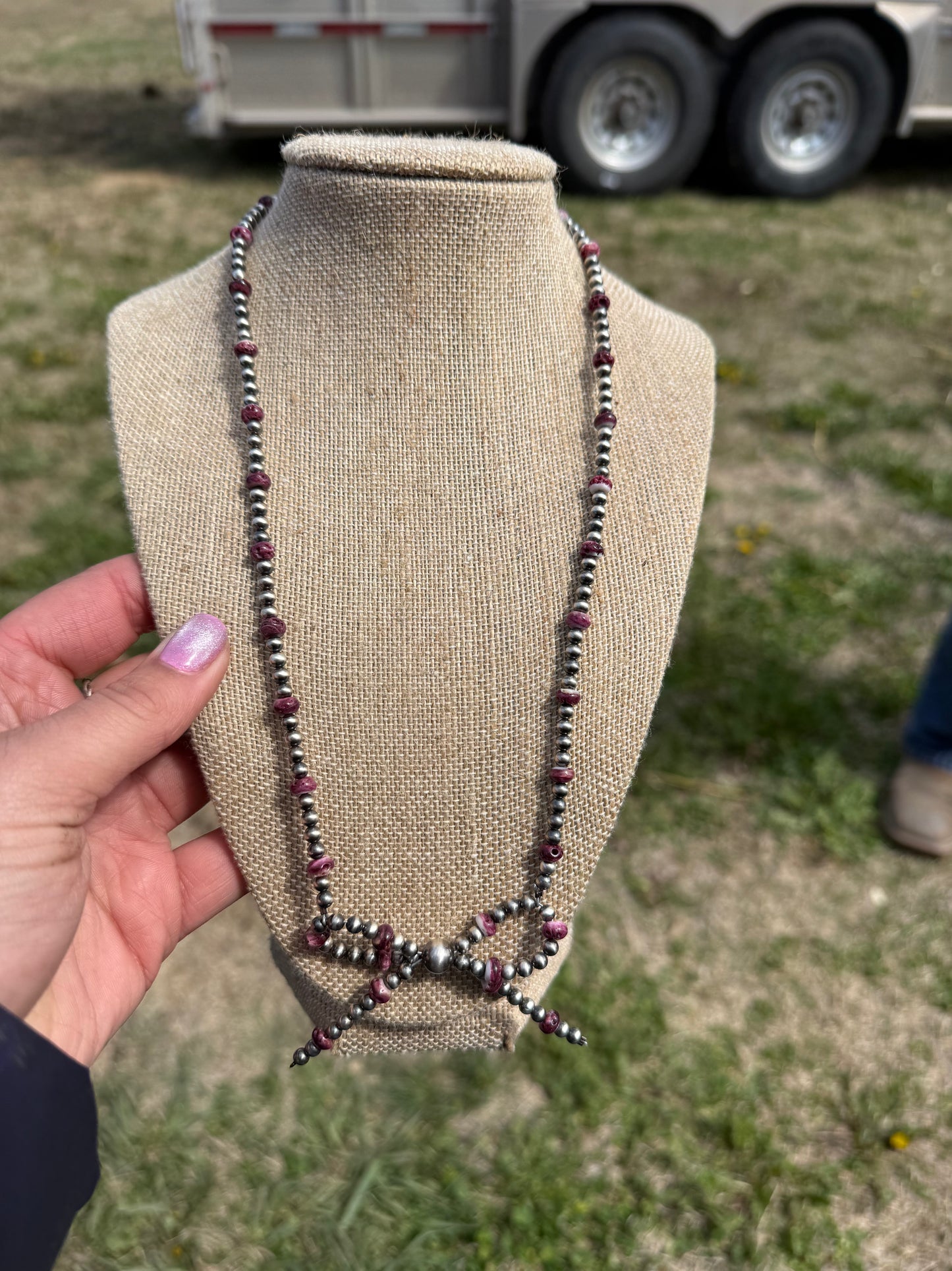 Purple Spiny Navajo Pearl Necklace