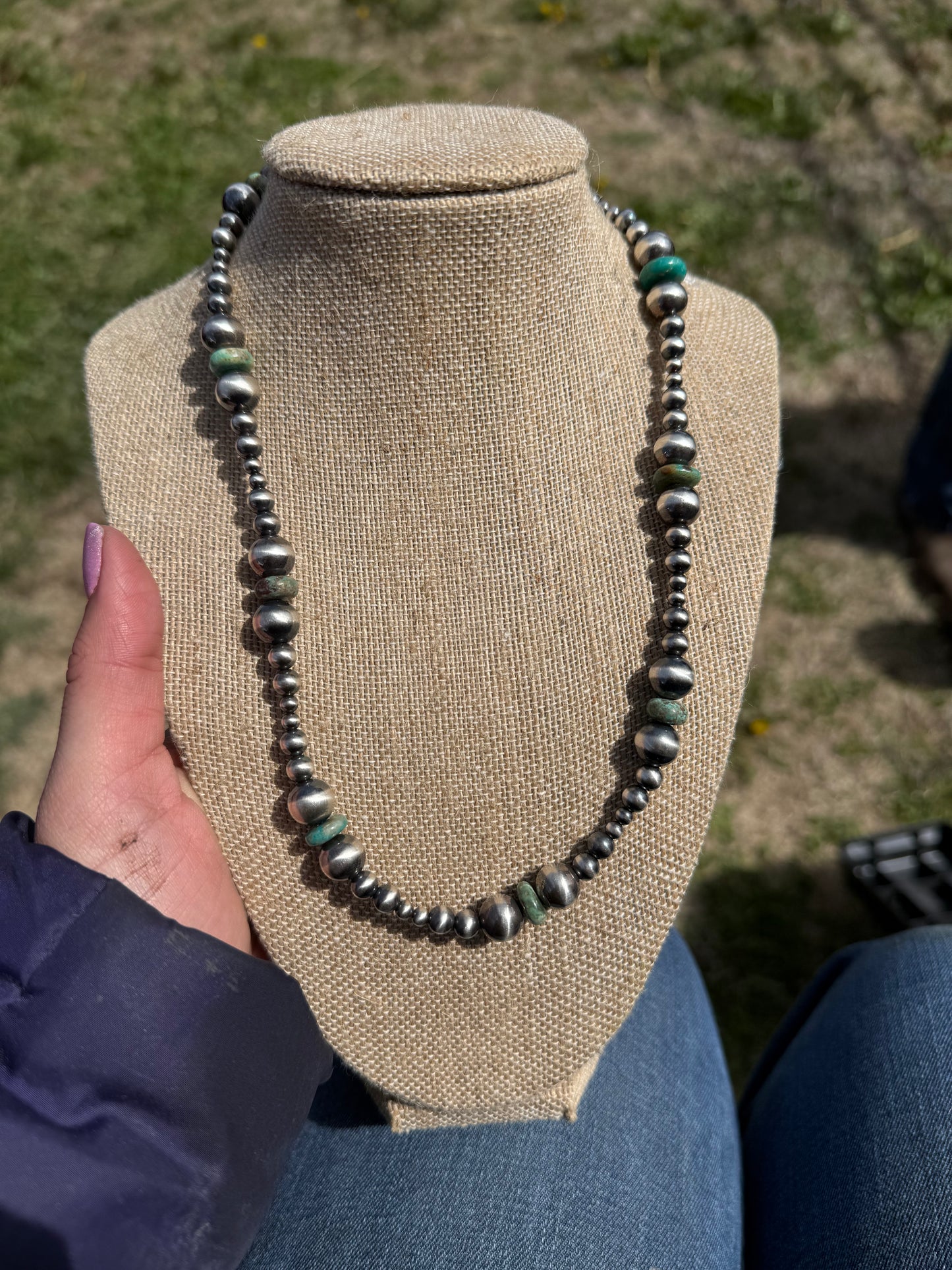 Chunky Turquoise Navajo Pearl Necklace