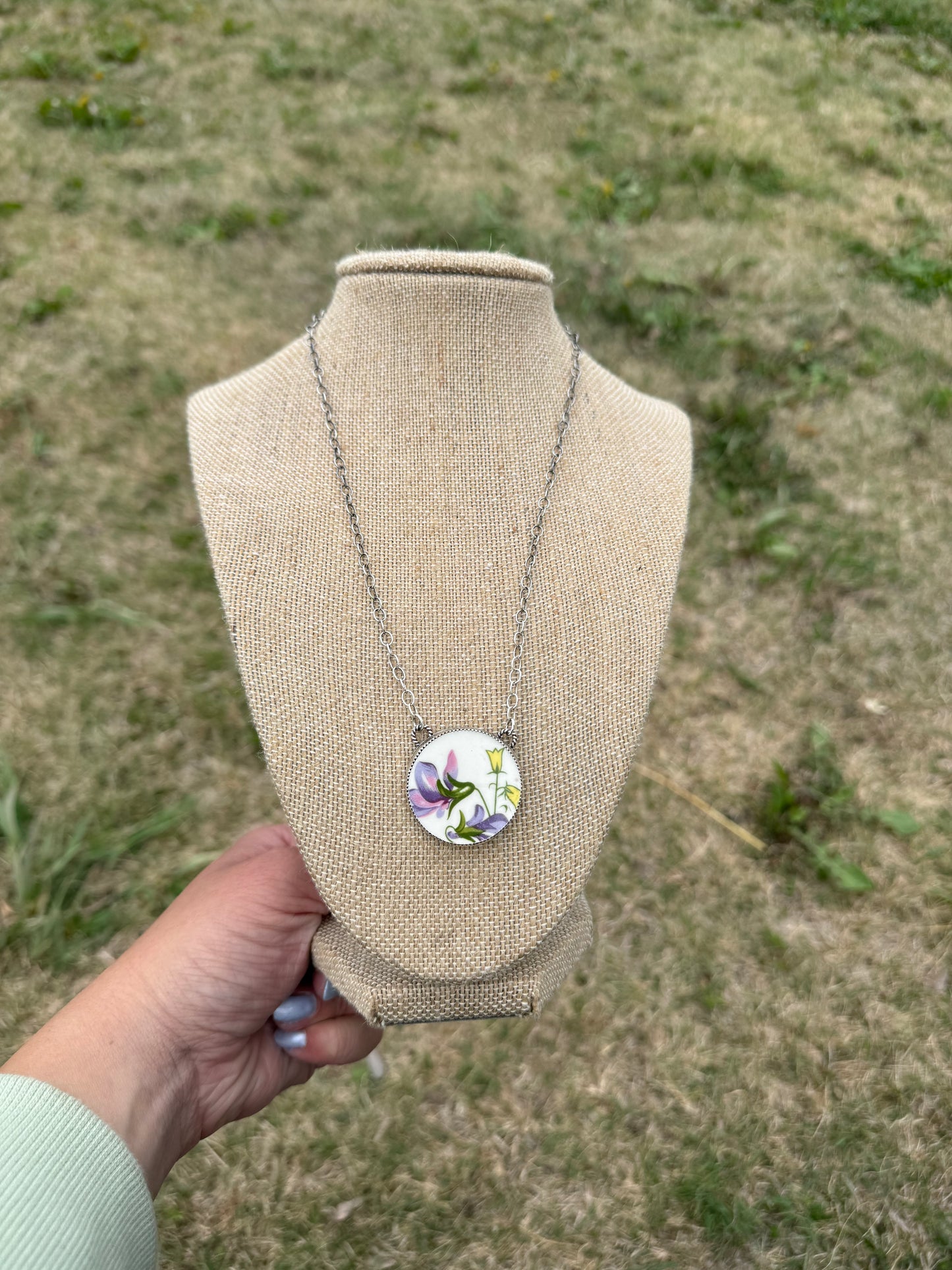 Violet China Plate Necklace