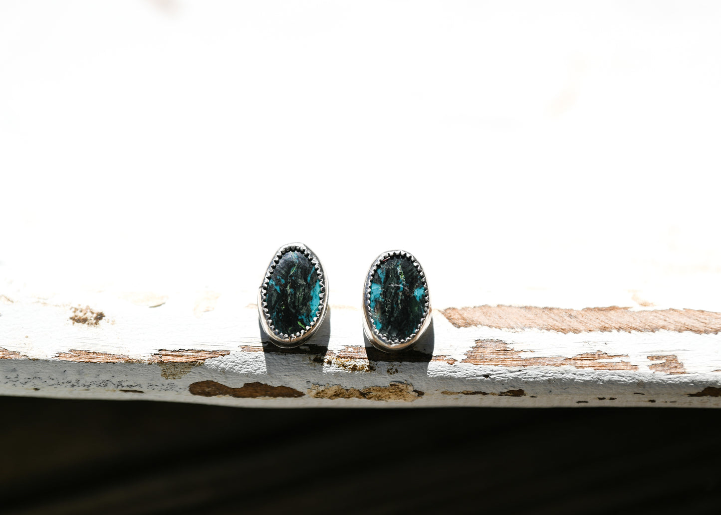 Dark Hubei Turquoise Studs